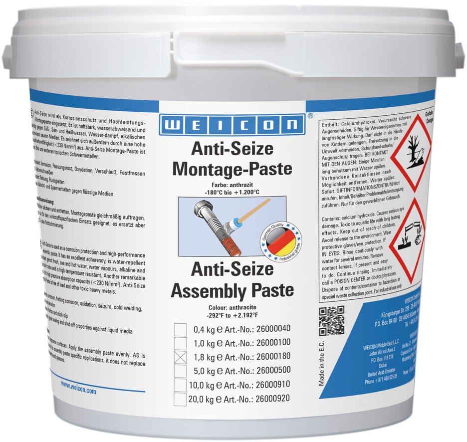 Anti-Seize Assembly Paste  lubricant and release agent paste